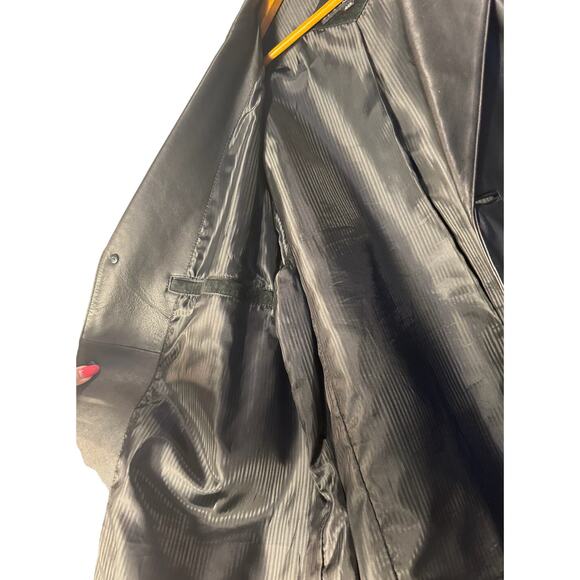 Vintage Black 100% Leather JNY Jones New York Mens Leather Jacket‎ Coat 44R - Picture 11 of 16